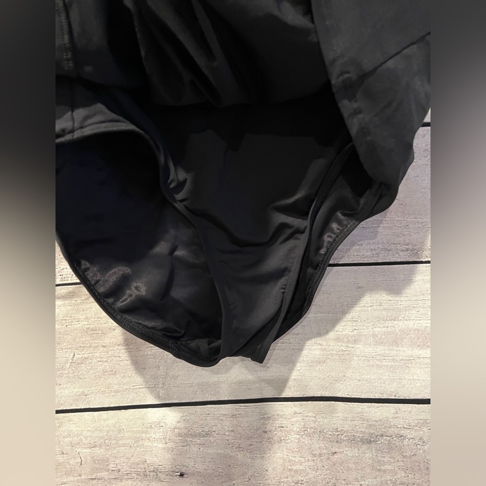 Lands' End Black A-Line Swim Skort Skirt High Waist Size 12 Swimwear - Picture 3 of 4
